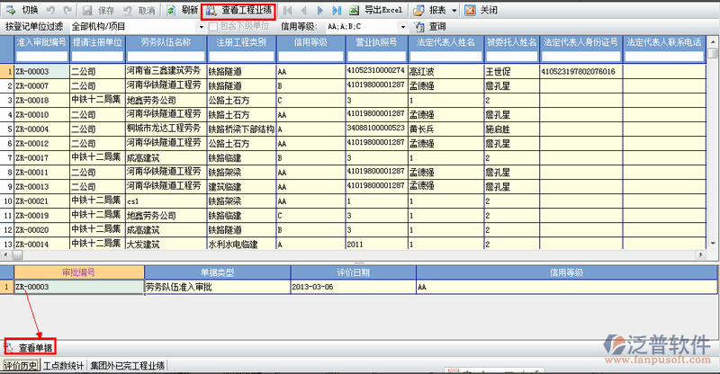 項目勞務(wù)隊伍信息管理