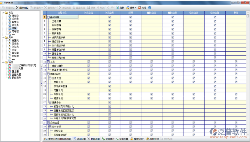 材料管理軟件中如何新建用戶、劃分權(quán)限