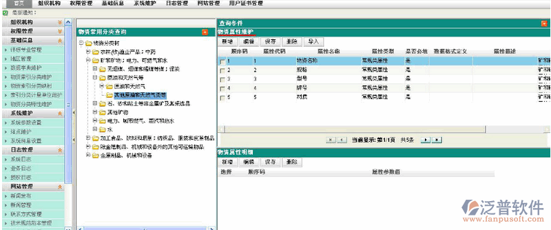 物資分類特性維護