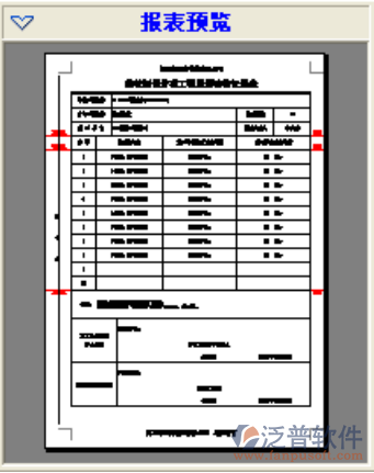 建筑工程項目報表預覽