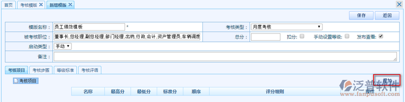 員工績效考核模板
