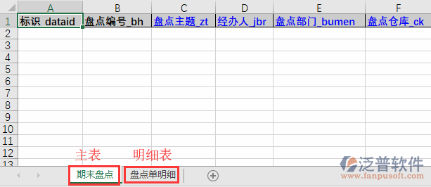 期末盤點導入表格