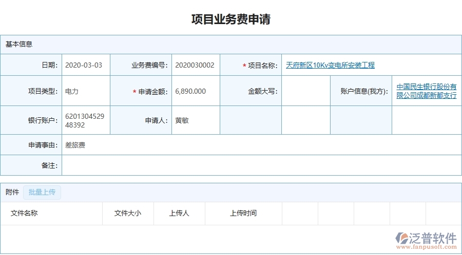 設(shè)備安裝工程項目管理系統(tǒng)在項目業(yè)務(wù)費申請中的核心功能