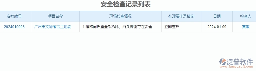 三、泛普軟件-安防工程項(xiàng)目管理系統(tǒng)中安全報(bào)表的單據(jù)樣式