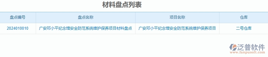 二、泛普軟件-安防工程管理系統(tǒng)如何解決工程企業(yè)的材料盤點(diǎn)的痛點(diǎn)