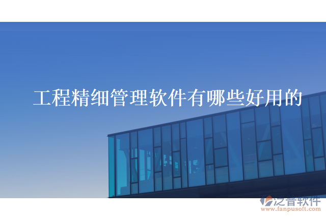 工程精細管理軟件有哪些好用的