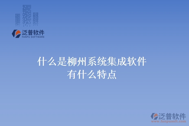  什么是柳州系統(tǒng)集成軟件？有什么特點