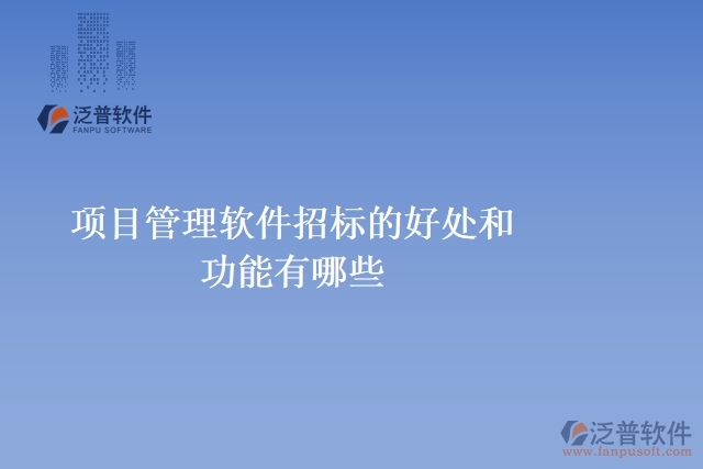 項目管理軟件招標的好處和功能有哪些