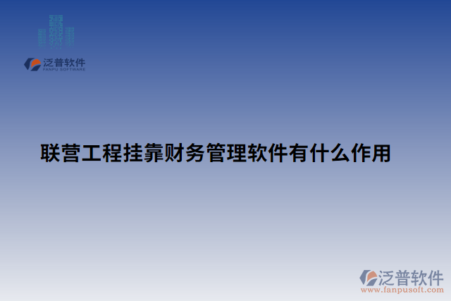 聯(lián)營工程掛靠財務(wù)管理軟件有什么作用