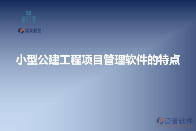 小型公建工程項目管理軟件的特點
