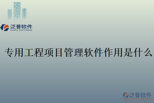 專用工程項目管理軟件作用是什么