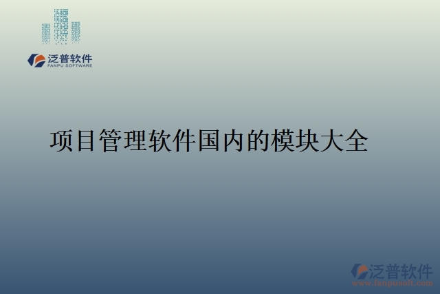 項目管理軟件國內(nèi)的模塊大全