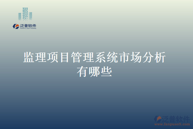 監(jiān)理項(xiàng)目管理系統(tǒng)市場(chǎng)分析有哪些