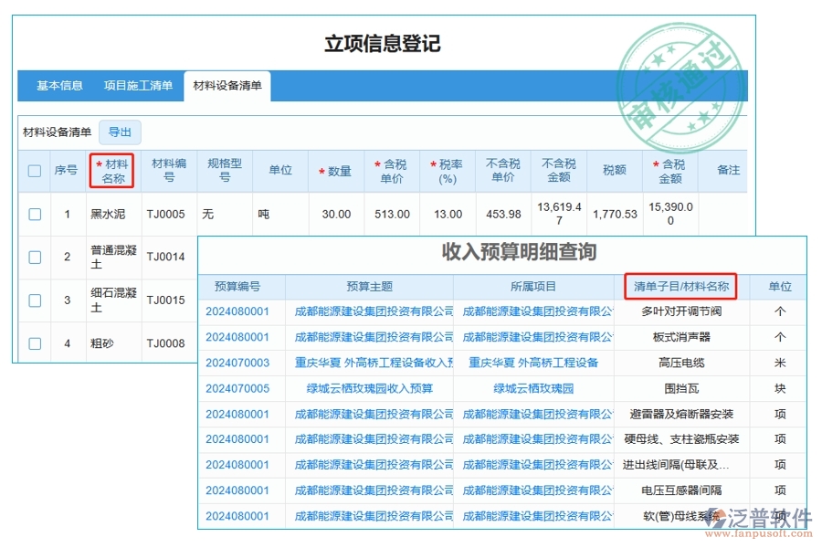 工程預(yù)算教學(xué)軟件：揭秘材料名稱(chēng)編制依據(jù)，助力收入預(yù)算明細(xì)精準(zhǔn)查詢