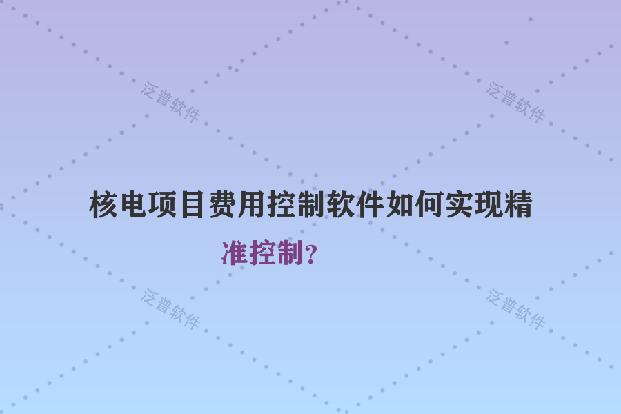 核電項(xiàng)目費(fèi)用控制軟件如何實(shí)現(xiàn)精準(zhǔn)控制？